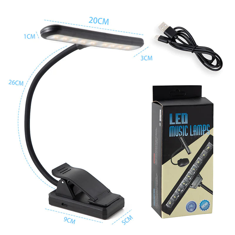 USB Rechargeable 14-LED Clip-On Reading Light