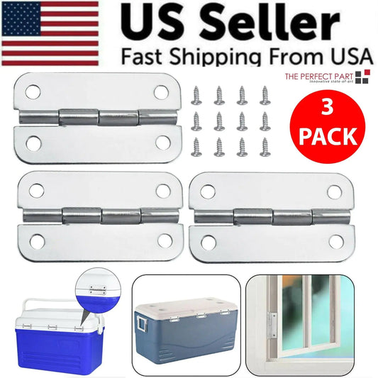 3PCS Stainless Steel Cooler Hinges & Screws Replacements For Igloo Cooler Parts