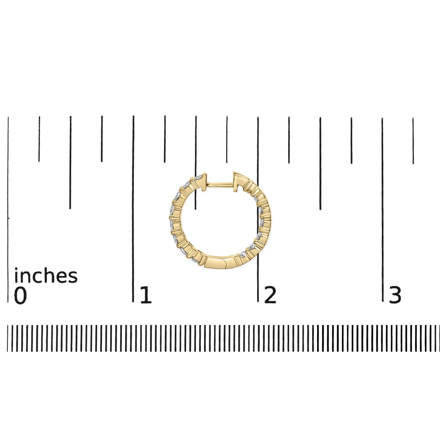 14K Gold Shared Prong Set Diamond Inside Out Hoop Earrings (G-H Color, SI2-I1 Clarity)