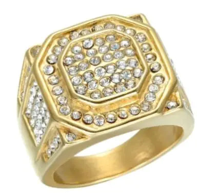 Men's Hexagonal Gold and Silver  Ring