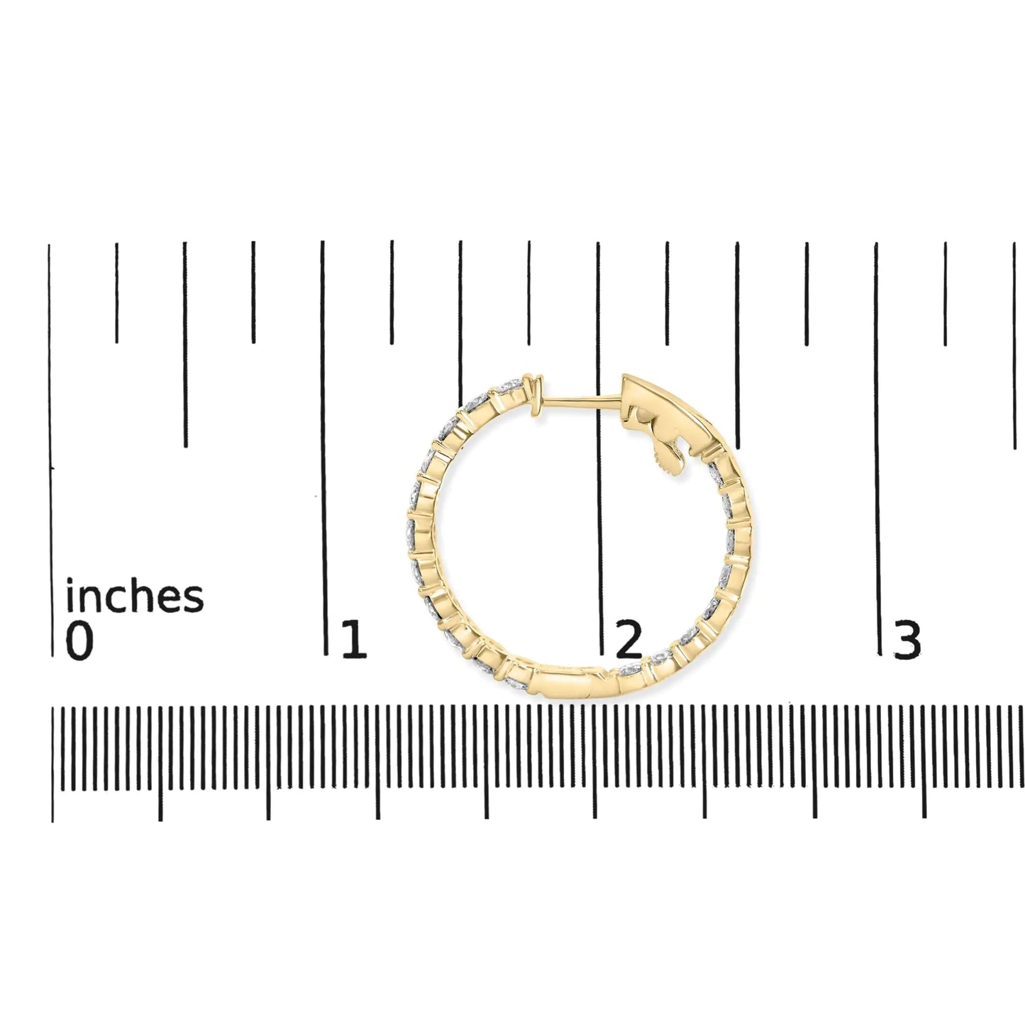 14K Gold Shared Prong Set Diamond Inside Out Hoop Earrings (G-H Color, SI2-I1 Clarity)