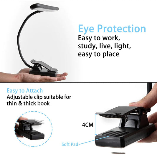 USB Rechargeable 14-LED Clip-On Reading Light