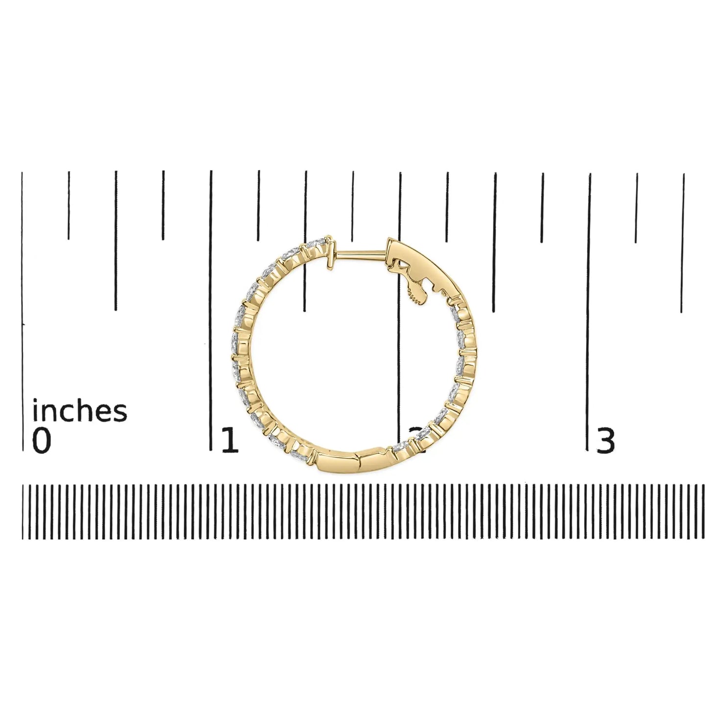 14K Gold Shared Prong Set Diamond Inside Out Hoop Earrings (G-H Color, SI2-I1 Clarity)