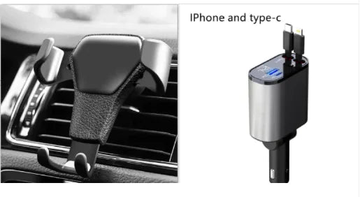 Metal Car Charger 100W Super Fast Charging Car Cigarette Lighter USB-C Adapter