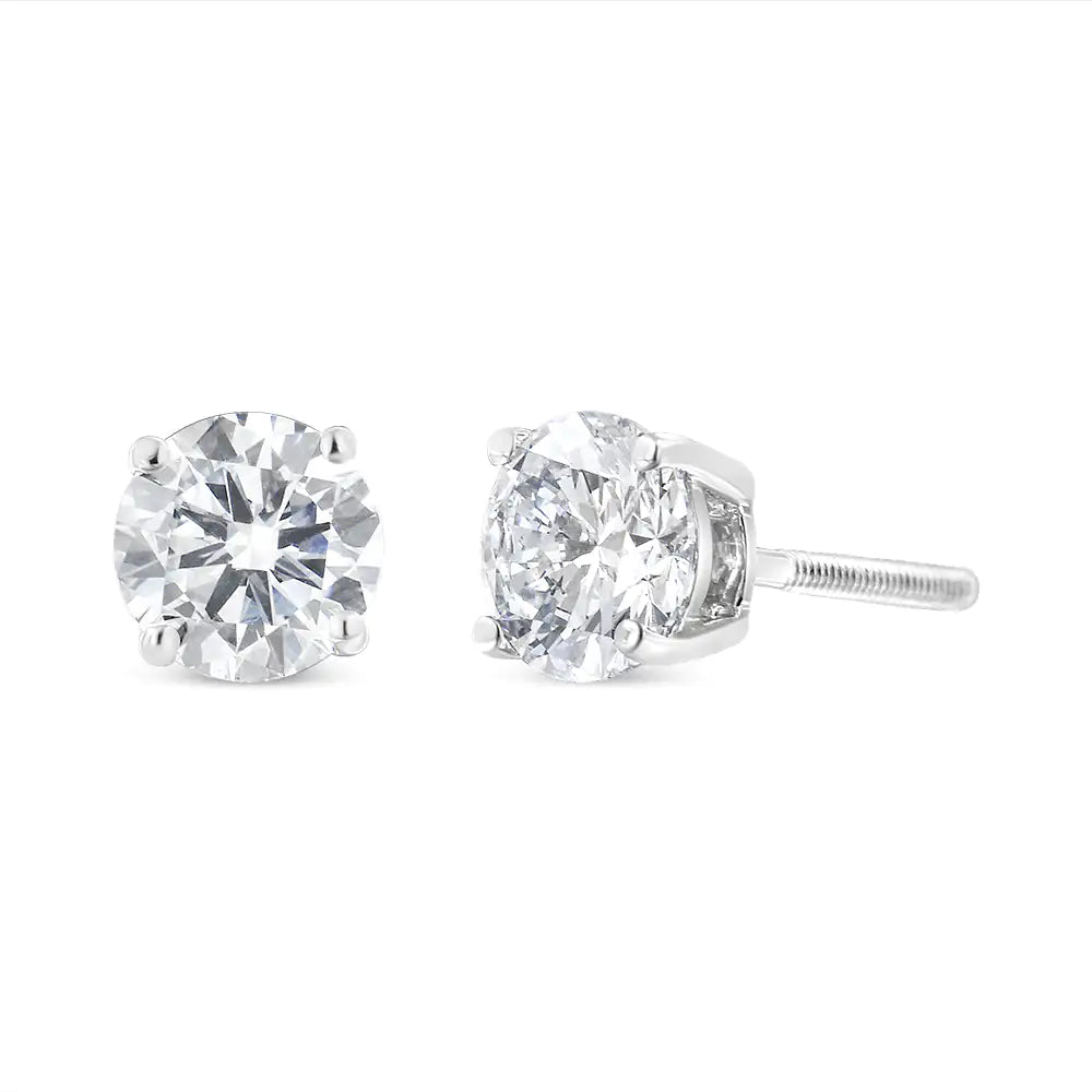 .925 Sterling Silver 1/4 Cttw Miracle Set Princess-cut Diamond Solitaire Stud Earrings (H-I Color, SI2-I1 Clarity)