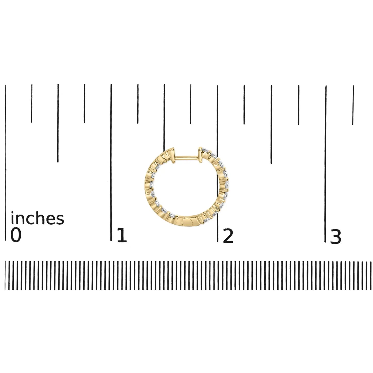 14K Gold Shared Prong Set Diamond Inside Out Hoop Earrings (G-H Color, SI2-I1 Clarity)