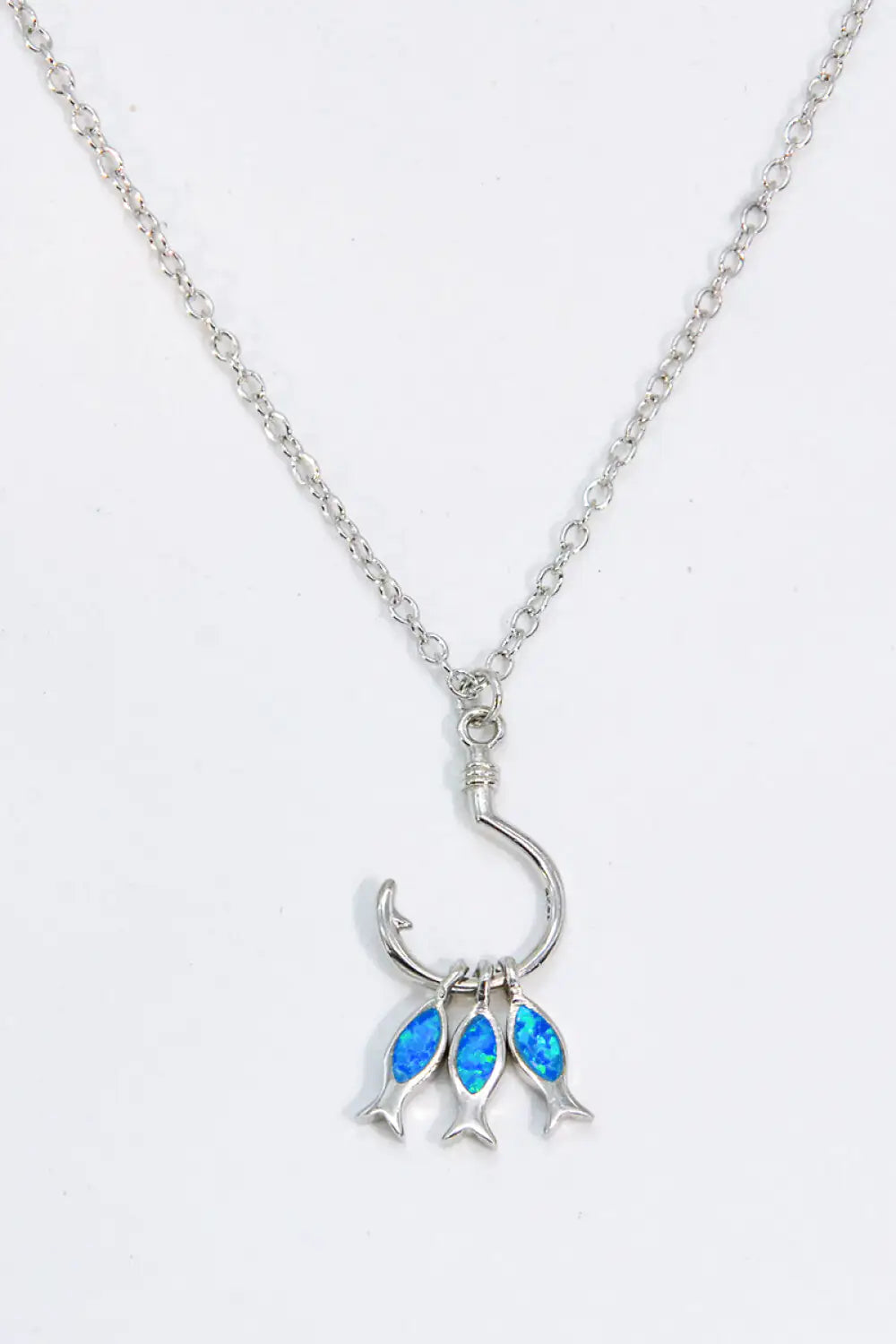 Opal Fish 925 Sterling Silver Necklace