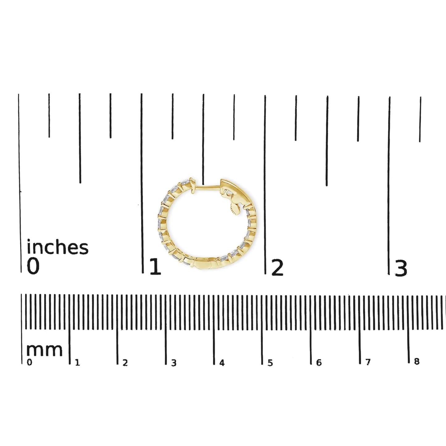 14K Gold Shared Prong Set Diamond Inside Out Hoop Earrings (G-H Color, SI2-I1 Clarity)