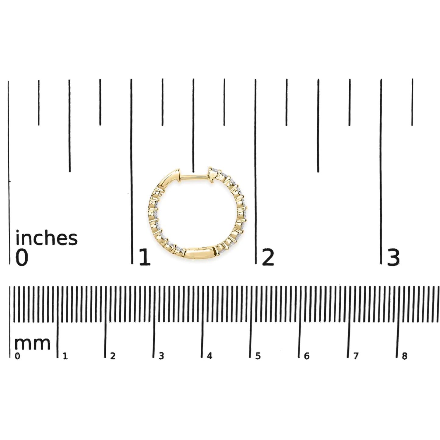 14K Gold Shared Prong Set Diamond Inside Out Hoop Earrings (G-H Color, SI2-I1 Clarity)